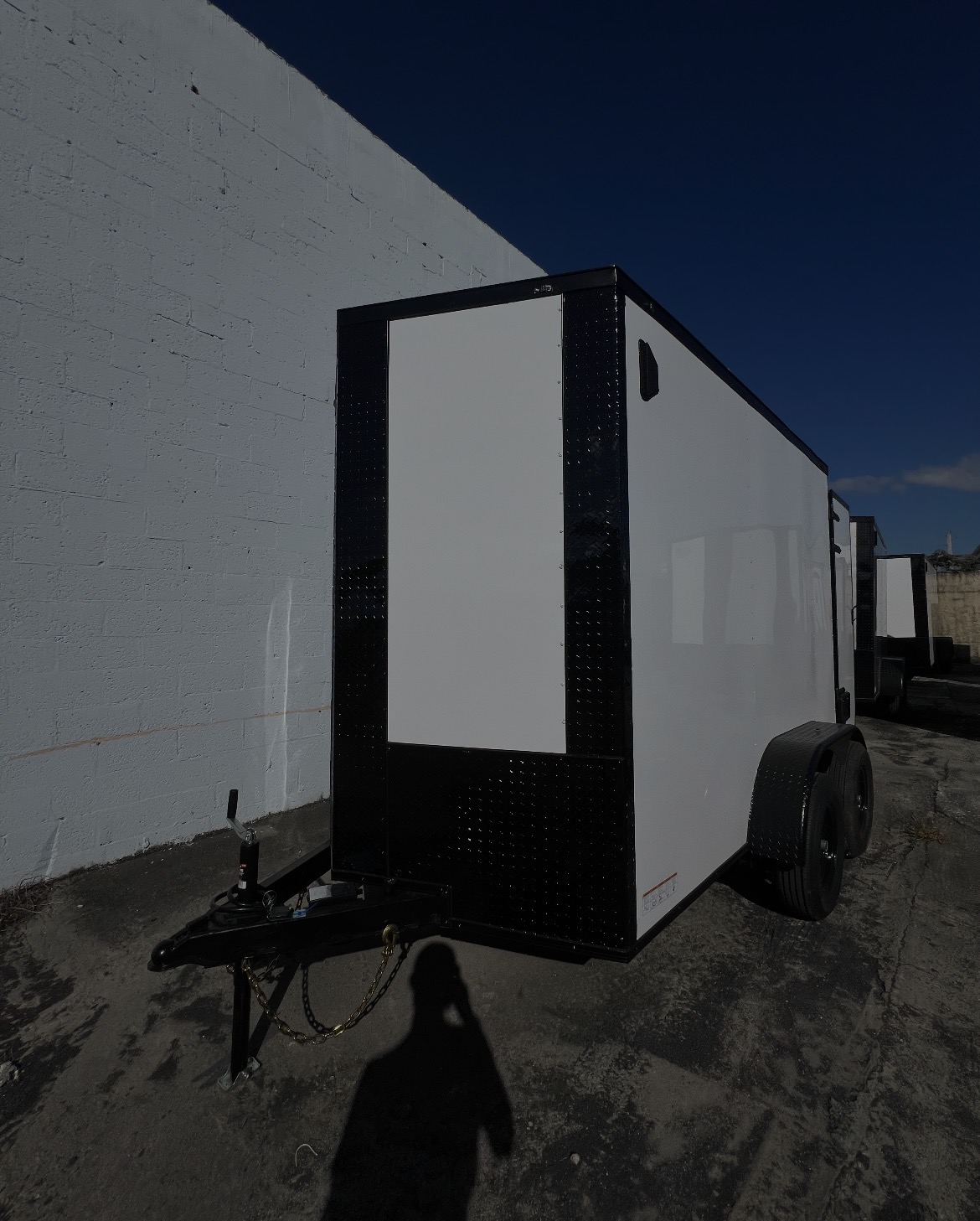 π 2026 6x10 Ta Enclosed Cargo Trailer Double Axle 0.080 Polycore Barn Doors π₯(WHITE / BLACK TRIM) - Image 4