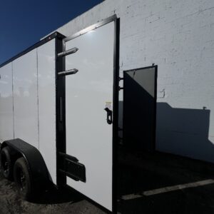 π 2026 6x10 Ta Enclosed Cargo Trailer Double Axle 0.080 Polycore Barn Doors π₯(WHITE / BLACK TRIM)