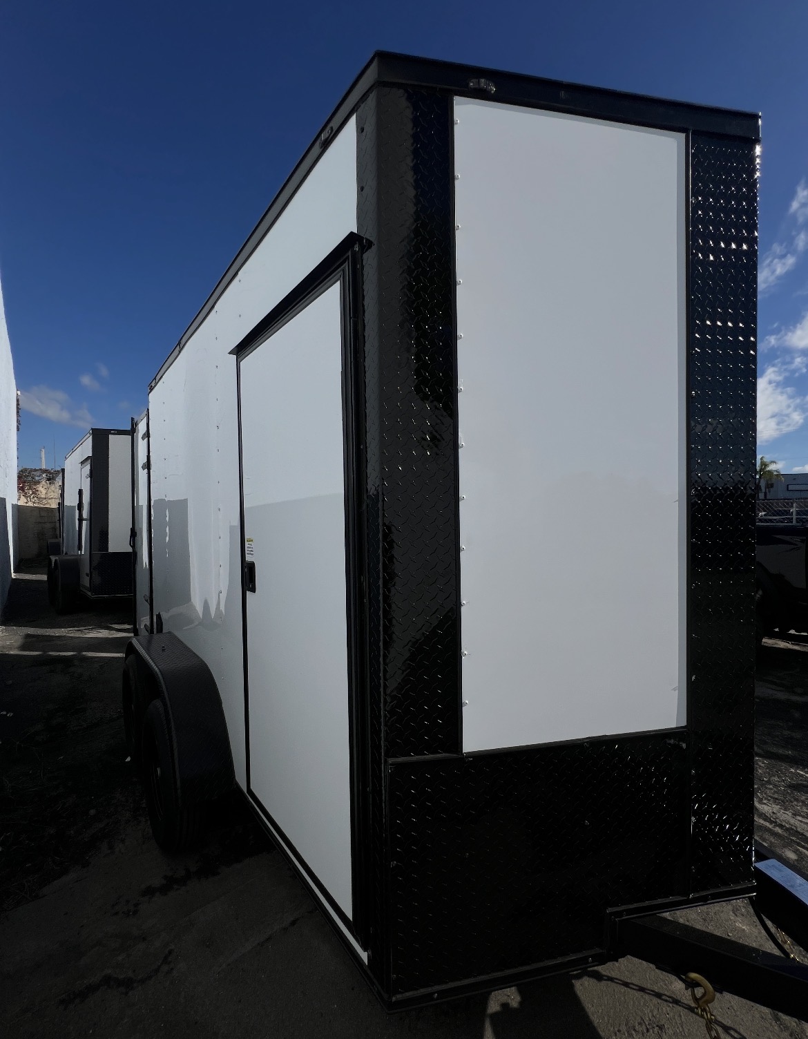π 2026 6x10 Ta Enclosed Cargo Trailer Double Axle 0.080 Polycore Barn Doors π₯(WHITE / BLACK TRIM) - Image 3