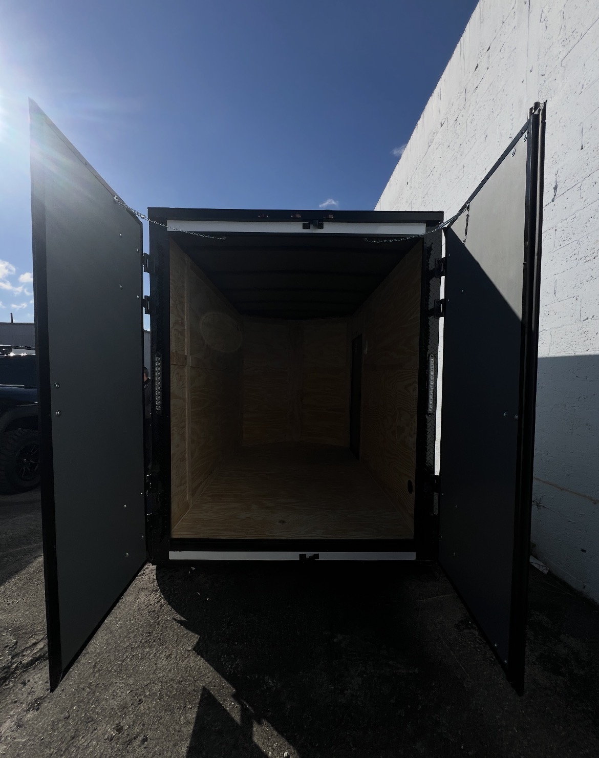 π 2026 6x10 Ta Enclosed Cargo Trailer Double Axle 0.080 Polycore Barn Doors π₯(WHITE / BLACK TRIM) - Image 2