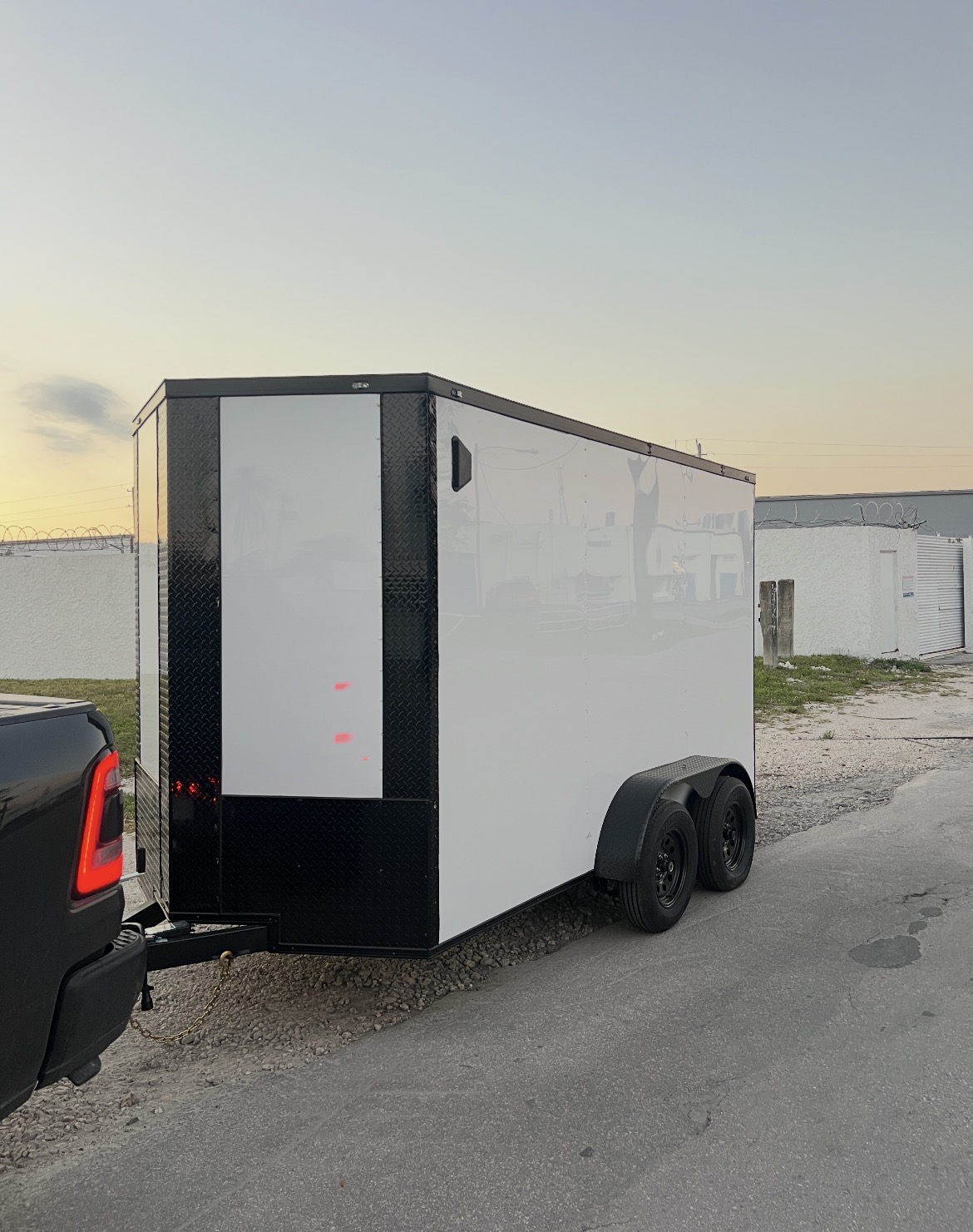 π 2026 6x12 Ta Enclosed Cargo Trailer Double Axle Polycore 0.080π₯ (WHITE / BLACK TRIM) - Image 2