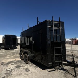 π 2026 6x12 Ta Enclosed Cargo Trailer Double Axle + Ladder Rack Polycore 0.080π₯ (BLACKOUT)