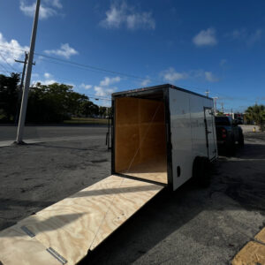 π 2026 6x12 Sa Enclosed Cargo Trailer Single Axle 0.080 Polycoreπ₯ (WHITE / BLACK TRIM)