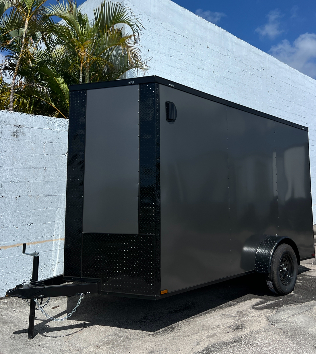 π 2026 6x12 Sa Enclosed Cargo Trailer Single Axle 0.080 Polycoreπ₯ (CHARCOAL / BLACK TRIM) - Image 3