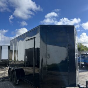 🆕 2026 7x14 Ta Enclosed Cargo Trailer Double Axle Polycore 0.080🔥 (BLACKOUT)
