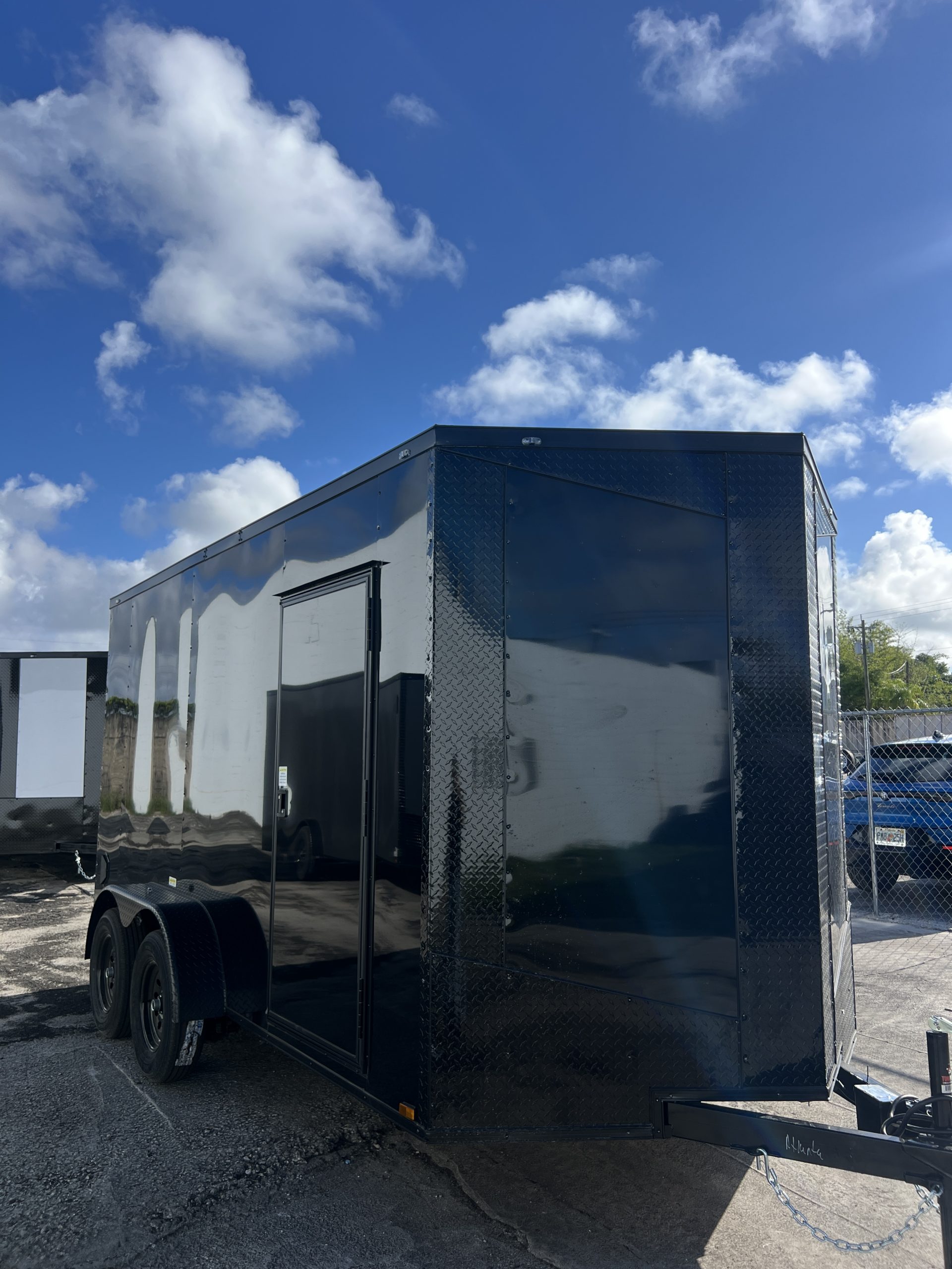 π 2026 7x14 Ta Enclosed Cargo Trailer Double Axle Polycore 0.080π₯ (BLACKOUT)