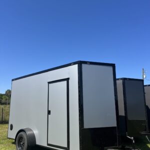 🆕 2026 6x12 Sa Enclosed Cargo Trailer  Single Axle 0.080 Polycore🔥 (SILVER / BLACK TRIM)