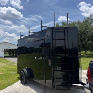 π 2026 6x12 Sa Enclosed Cargo Trailer Single Axle 0.080 Polycore Barn Doors + Ladder Rackπ₯(BLACKOUT)