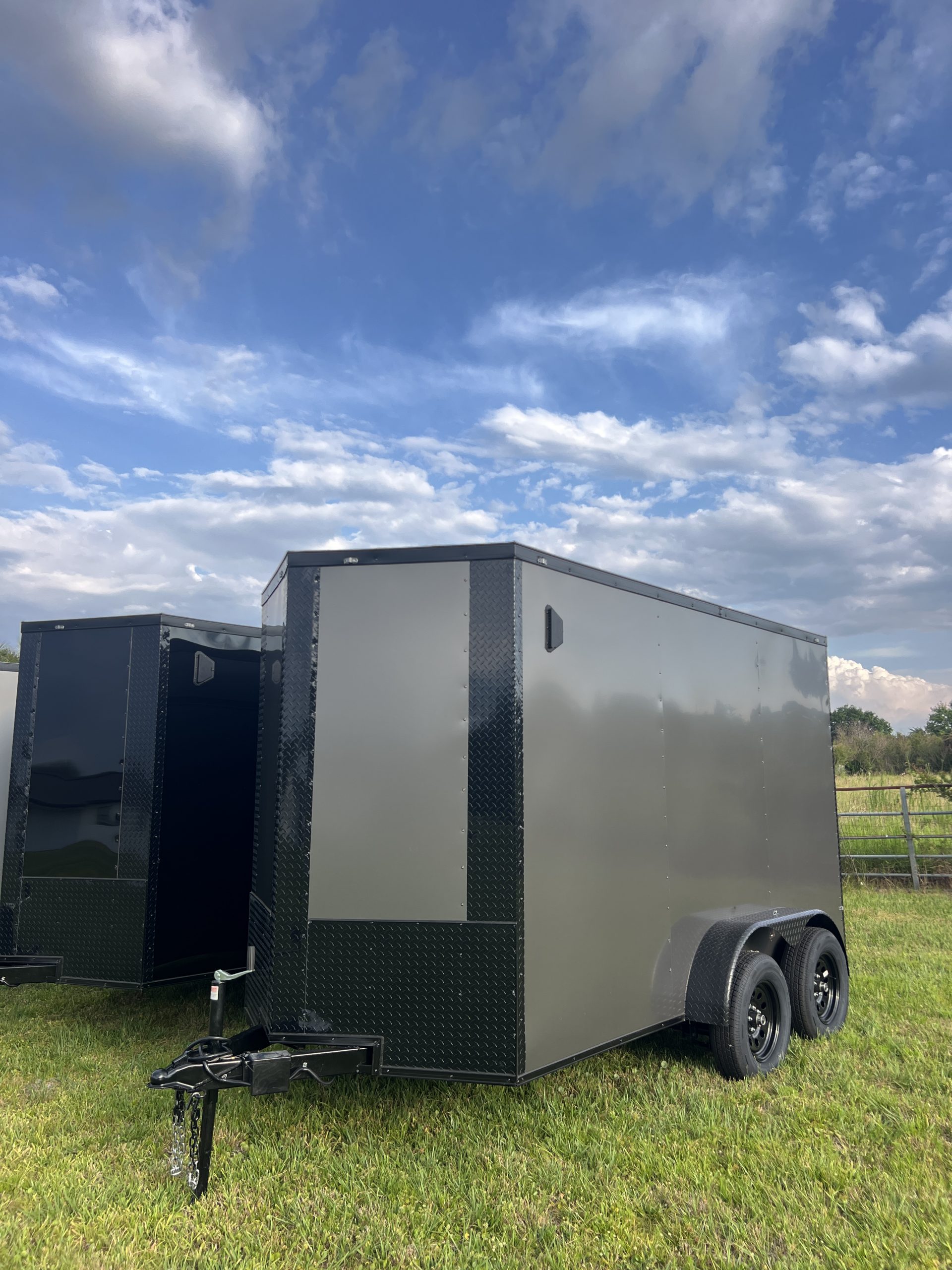 π 2026 6x12 Ta Enclosed Cargo Trailer Double Axle Polycore 0.080π₯ (CHARCOAL / BLACK TRIM)