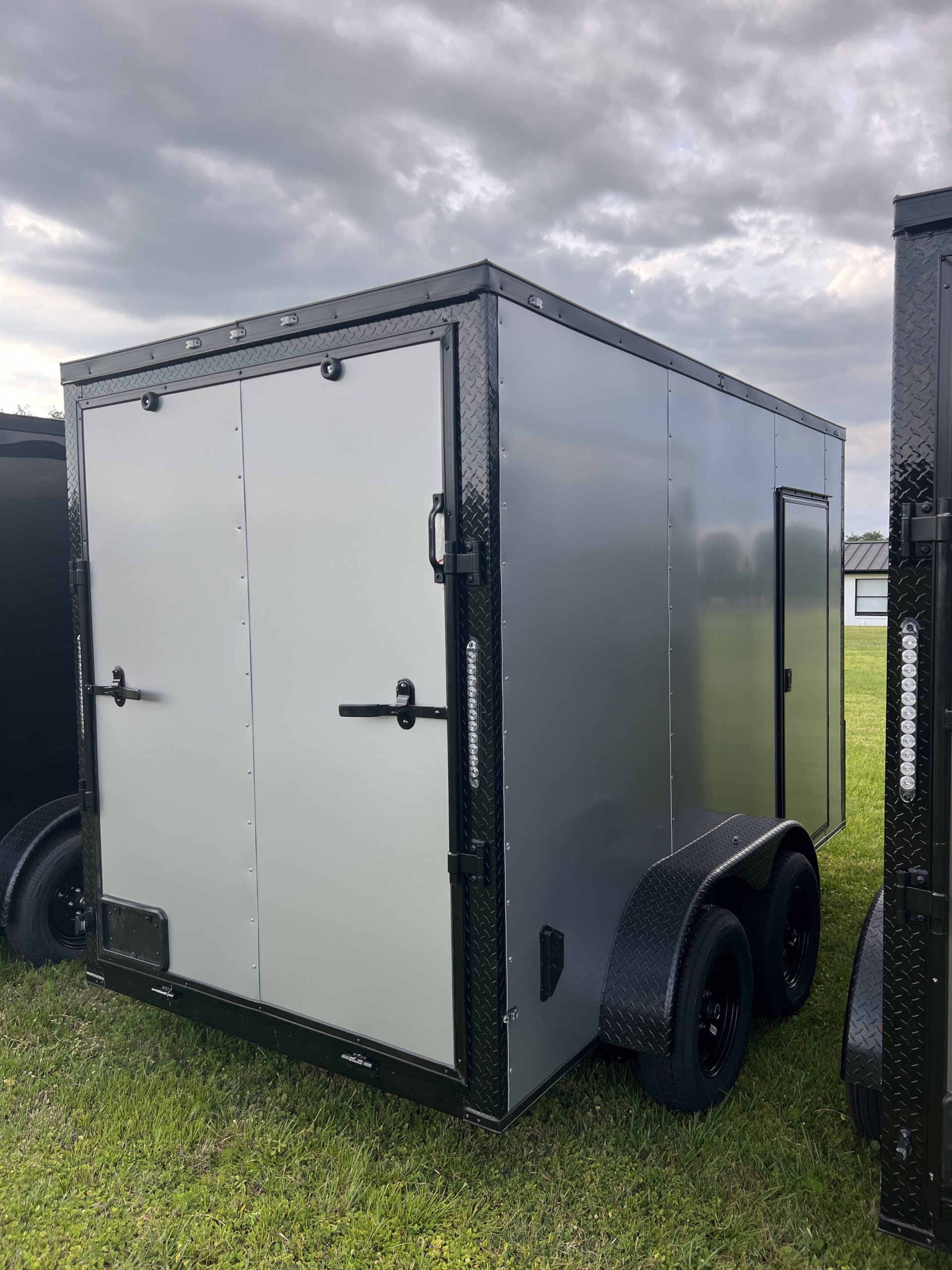 π 2026 6x12 Ta Enclosed Cargo Trailer Double Axle Polycore 0.080π₯ (SILVER / BLACK TRIM) - Image 2