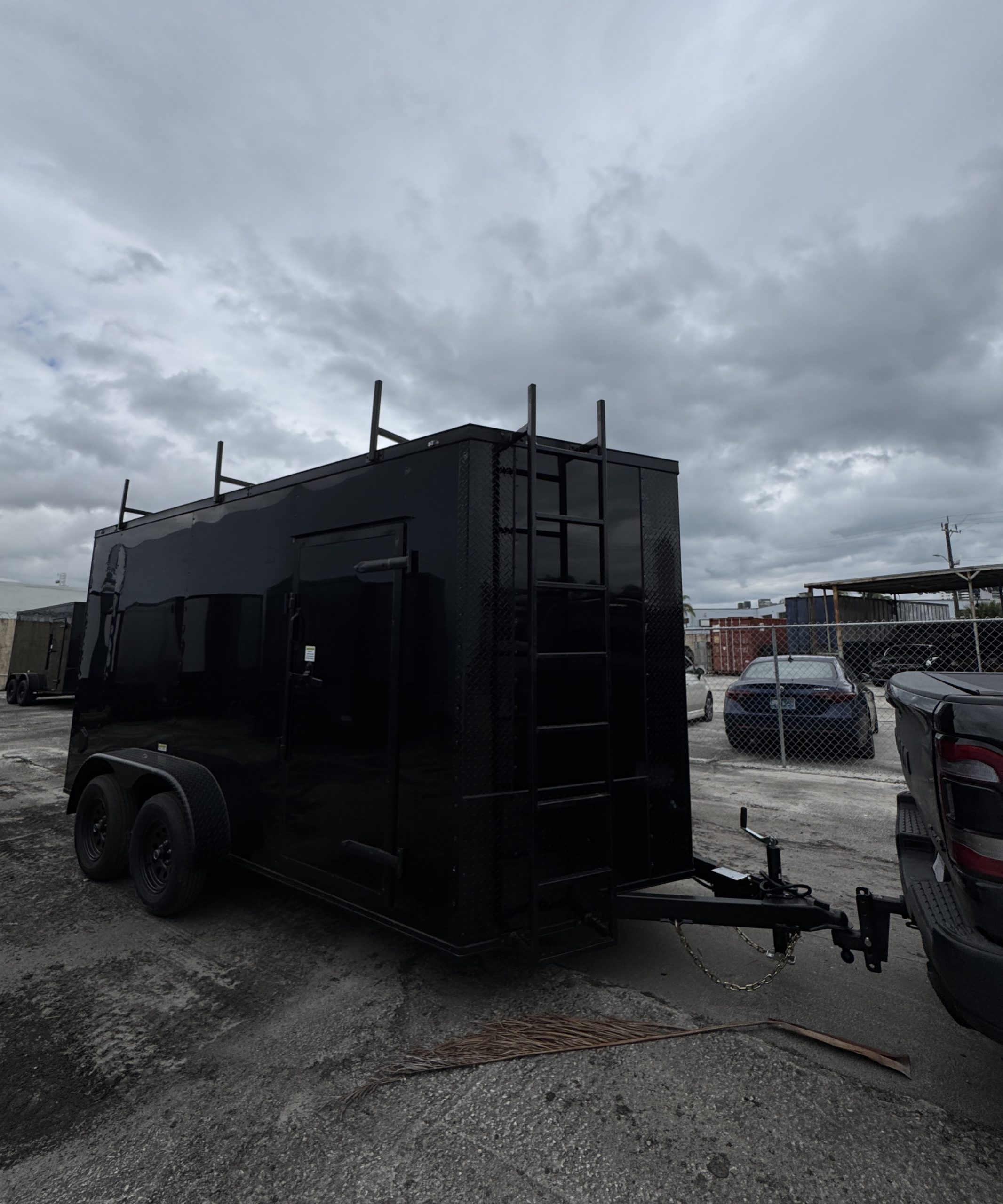 π 2026 7x14 Ta Enclosed Cargo Trailer Double Axle + Ladder Rack Polycore 0.080π₯ (BLACKOUT) - Image 3