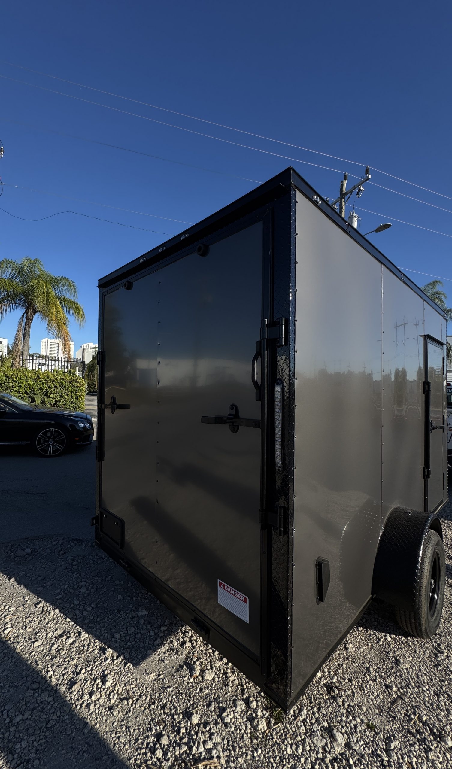 π 2026 6x12 Sa Enclosed Cargo Trailer Single Axle 0.080 Polycoreπ₯ (CHARCOAL / BLACK TRIM) - Image 4