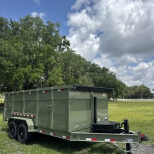 2026 7x16 Dump Trailer — BRAND 🆕 💪🏻🔥 GPS TRACKED 🔒(MILITARY GREEN)